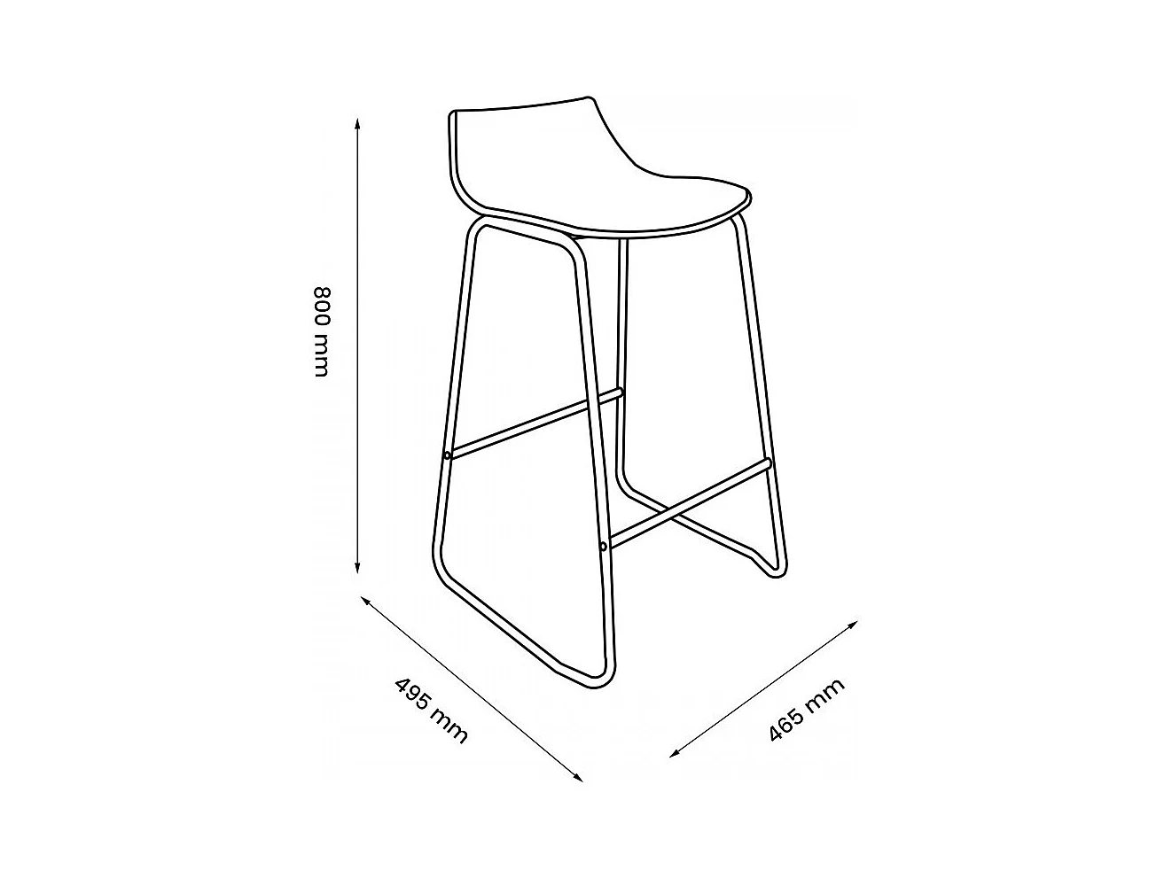 Lamer - Lot de 4 chaises de bar en plastique et métal H66cm - Terracotta