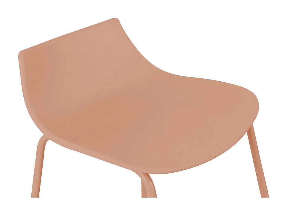 Lamer - Lot de 4 chaises de bar en plastique et métal H66cm - Terracotta