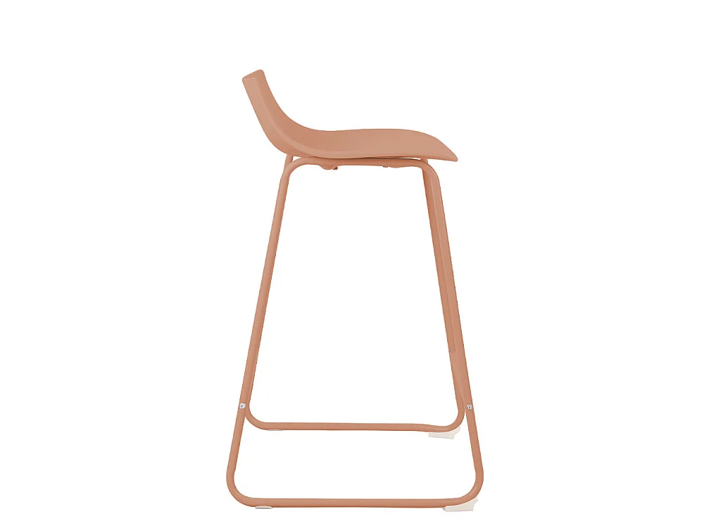 Lamer - Lot de 4 chaises de bar en plastique et métal H66cm - Terracotta