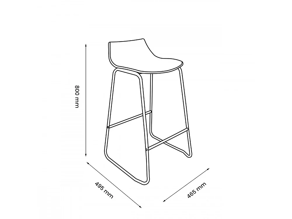 Lamer - Lot de 4 chaises de bar en plastique et métal H66cm - Terracotta