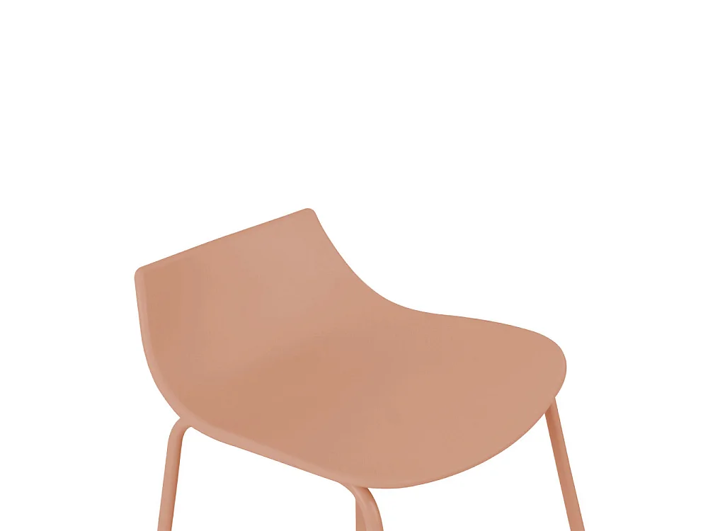 Lamer - Lot de 4 chaises de bar en plastique et métal H66cm - Terracotta