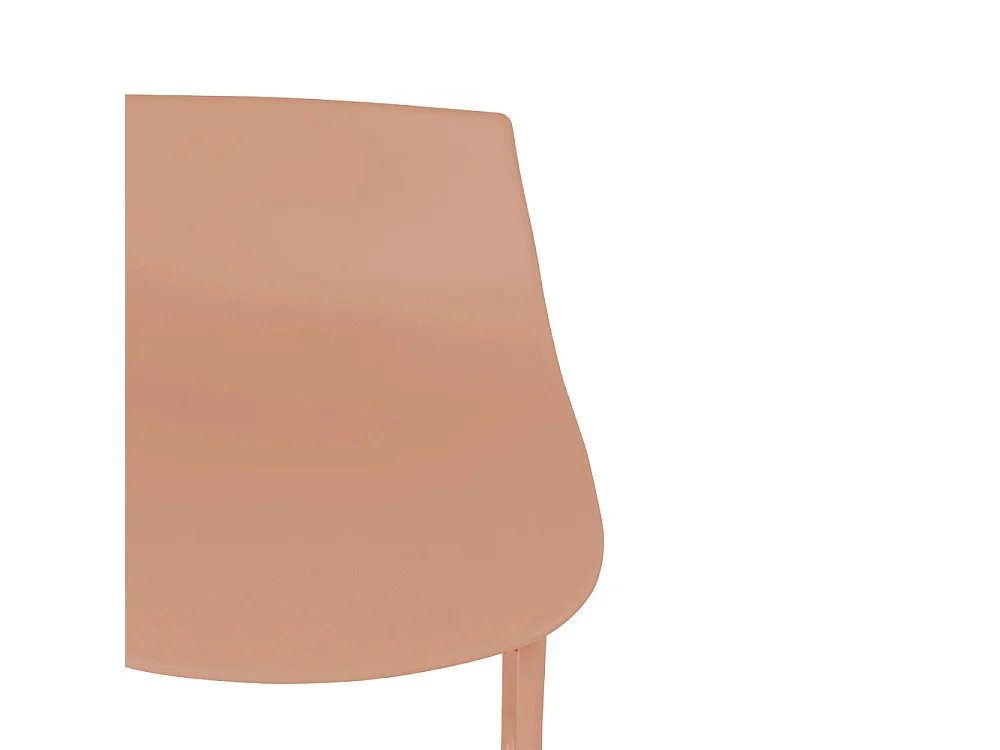 Lamer - Lot de 4 chaises de bar en plastique et métal H66cm - Terracotta