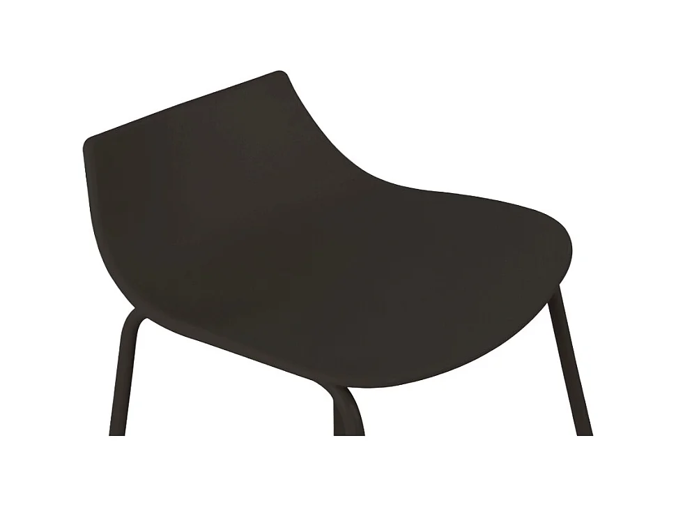 Lamer - Lot de 4 chaises de bar en plastique et métal H66cm - Noir