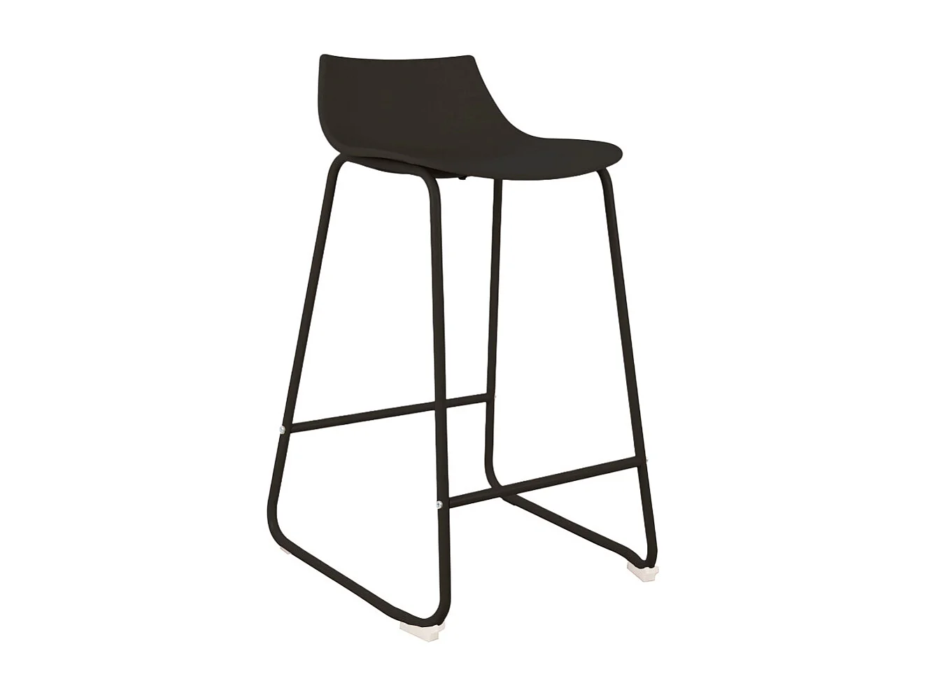 Lamer - Lot de 4 chaises de bar en plastique et métal H66cm - Noir