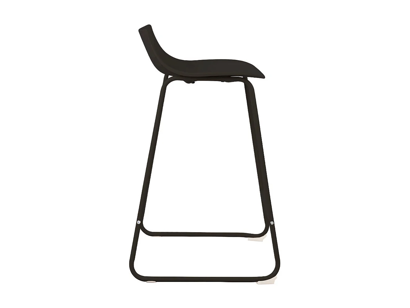 Lamer - Lot de 4 chaises de bar en plastique et métal H66cm - Noir