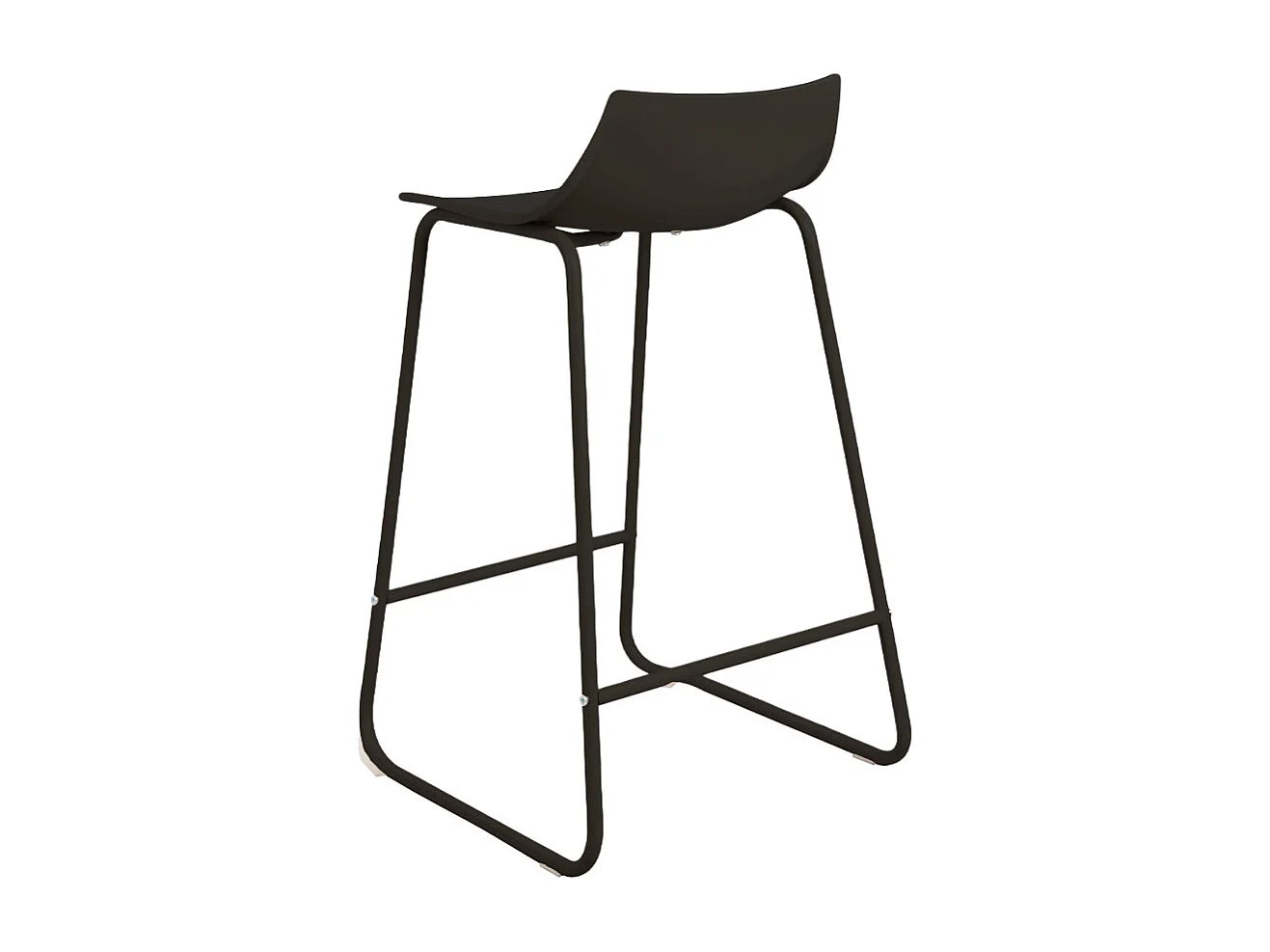 Lamer - Lot de 4 chaises de bar en plastique et métal H66cm - Noir