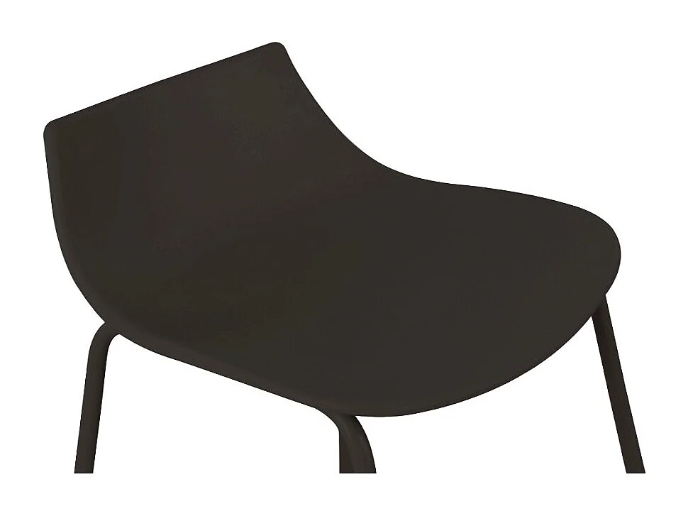 Lamer - Lot de 4 chaises de bar en plastique et métal H66cm - Noir