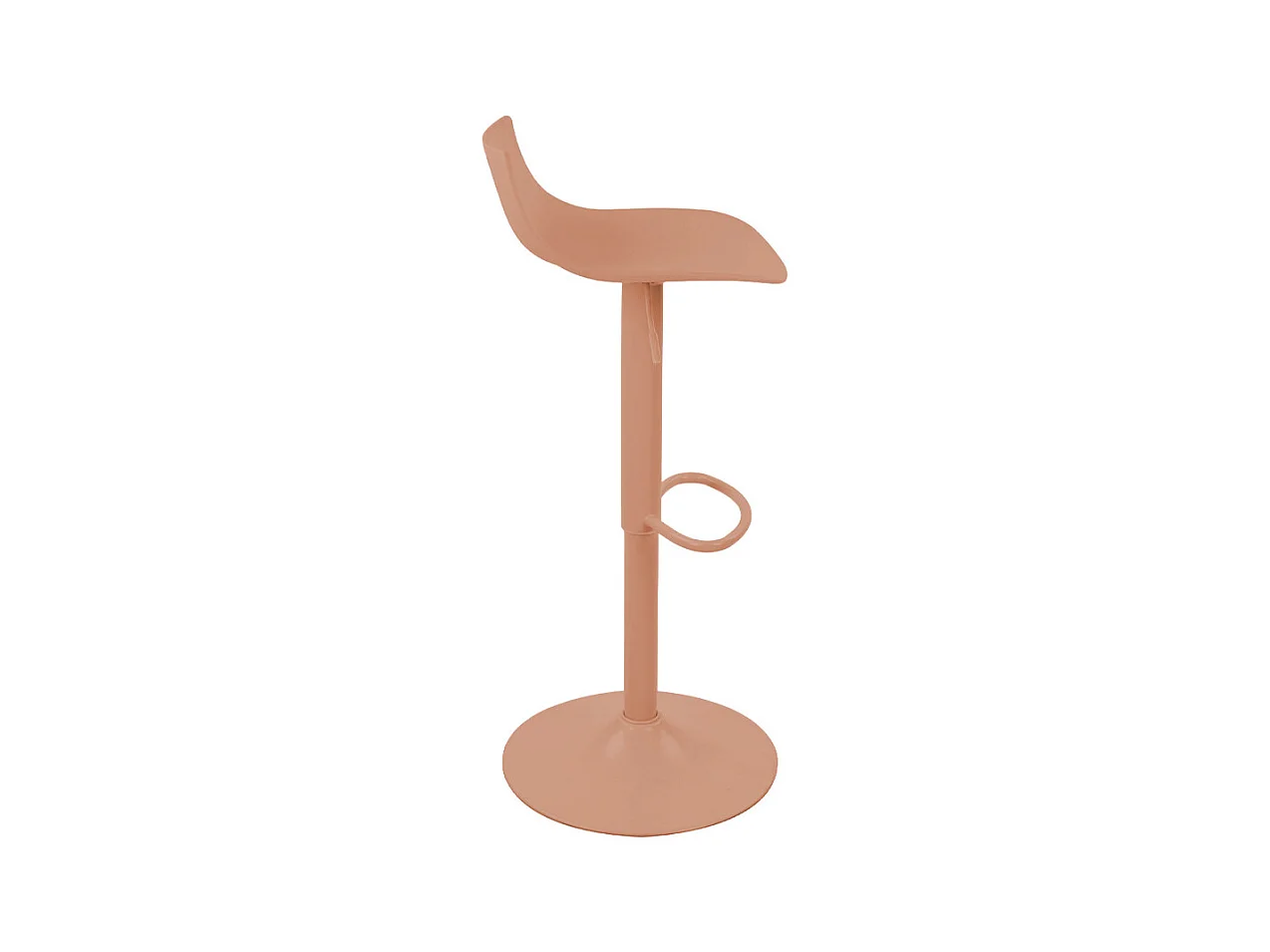 Heribo - Lot de 2 chaises de bar réglables en plastique et métal H58-79cm - Terracotta