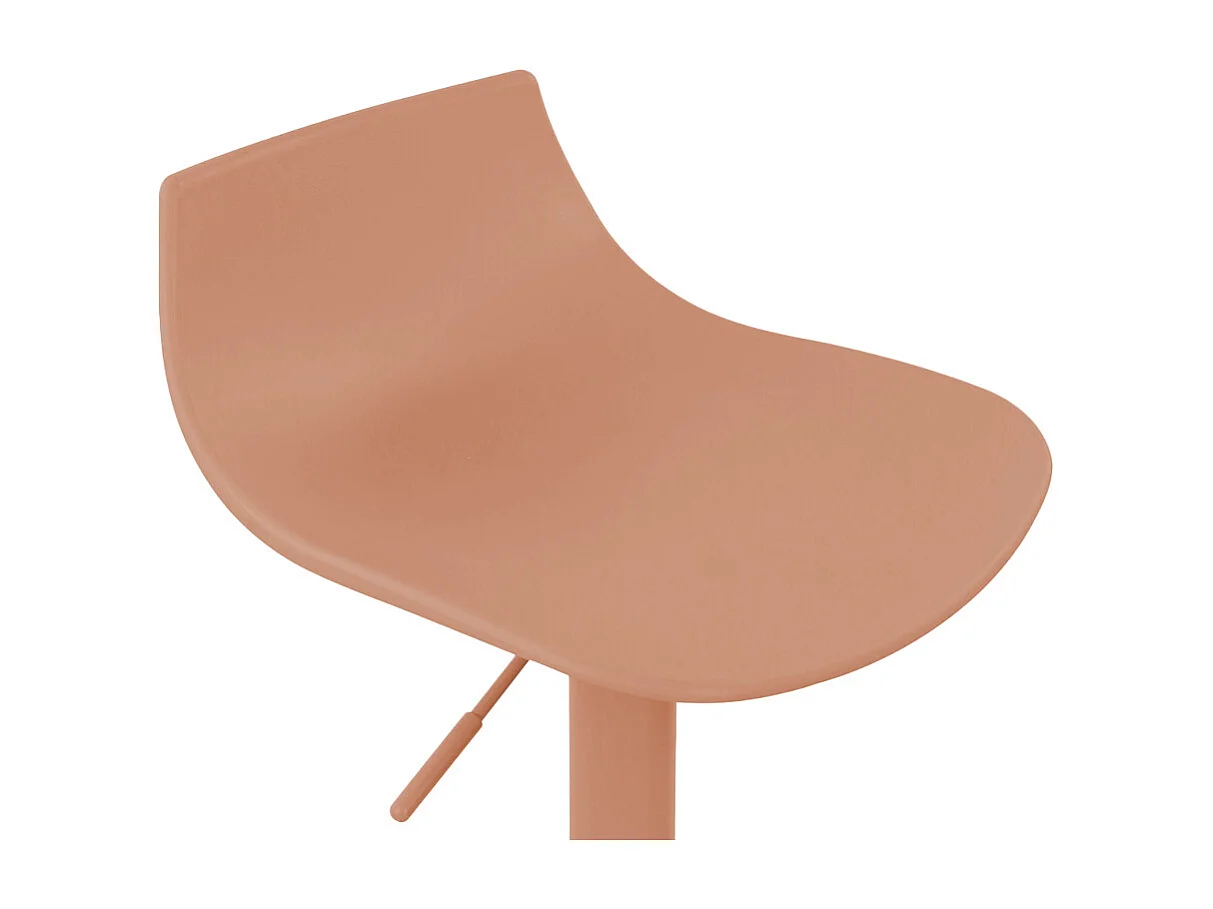 Heribo - Lot de 2 chaises de bar réglables en plastique et métal H58-79cm - Terracotta