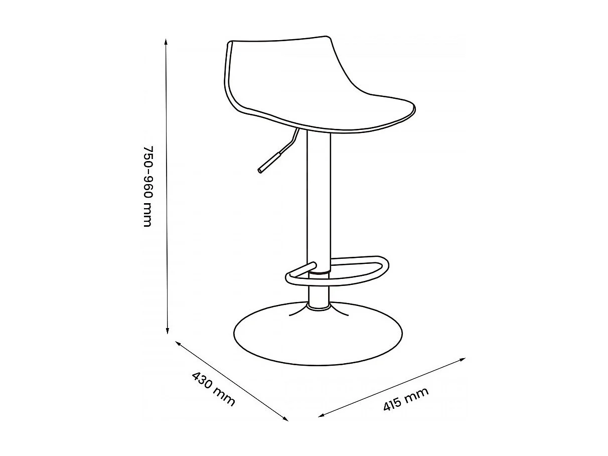 Heribo - Lot de 2 chaises de bar réglables en plastique et métal H58-79cm - Terracotta