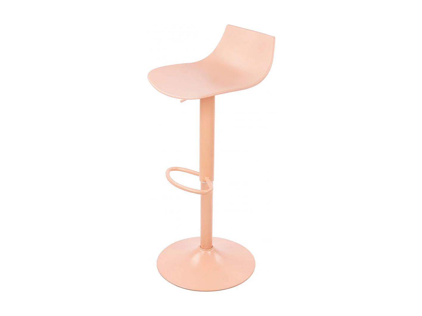 Heribo - Lot de 2 chaises de bar réglables en plastique et métal H58-79cm - Pêche