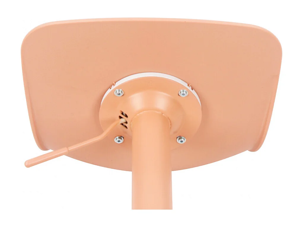 Heribo - Lot de 2 chaises de bar réglables en plastique et métal H58-79cm - Pêche