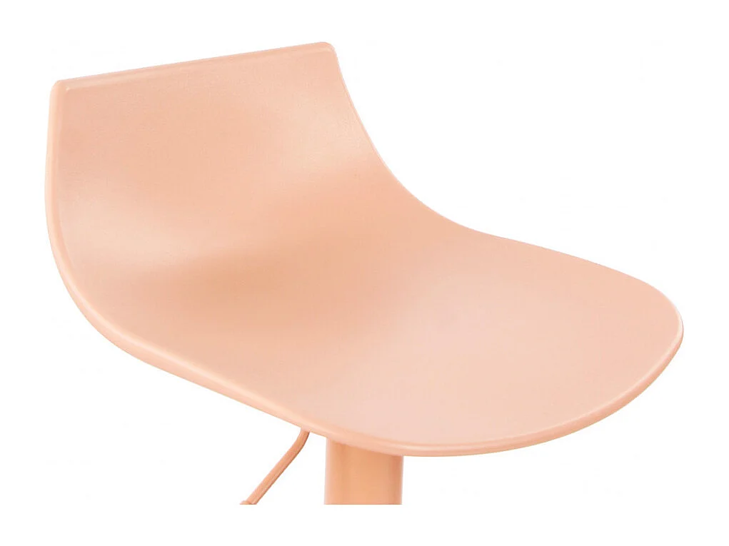 Heribo - Lot de 2 chaises de bar réglables en plastique et métal H58-79cm - Pêche