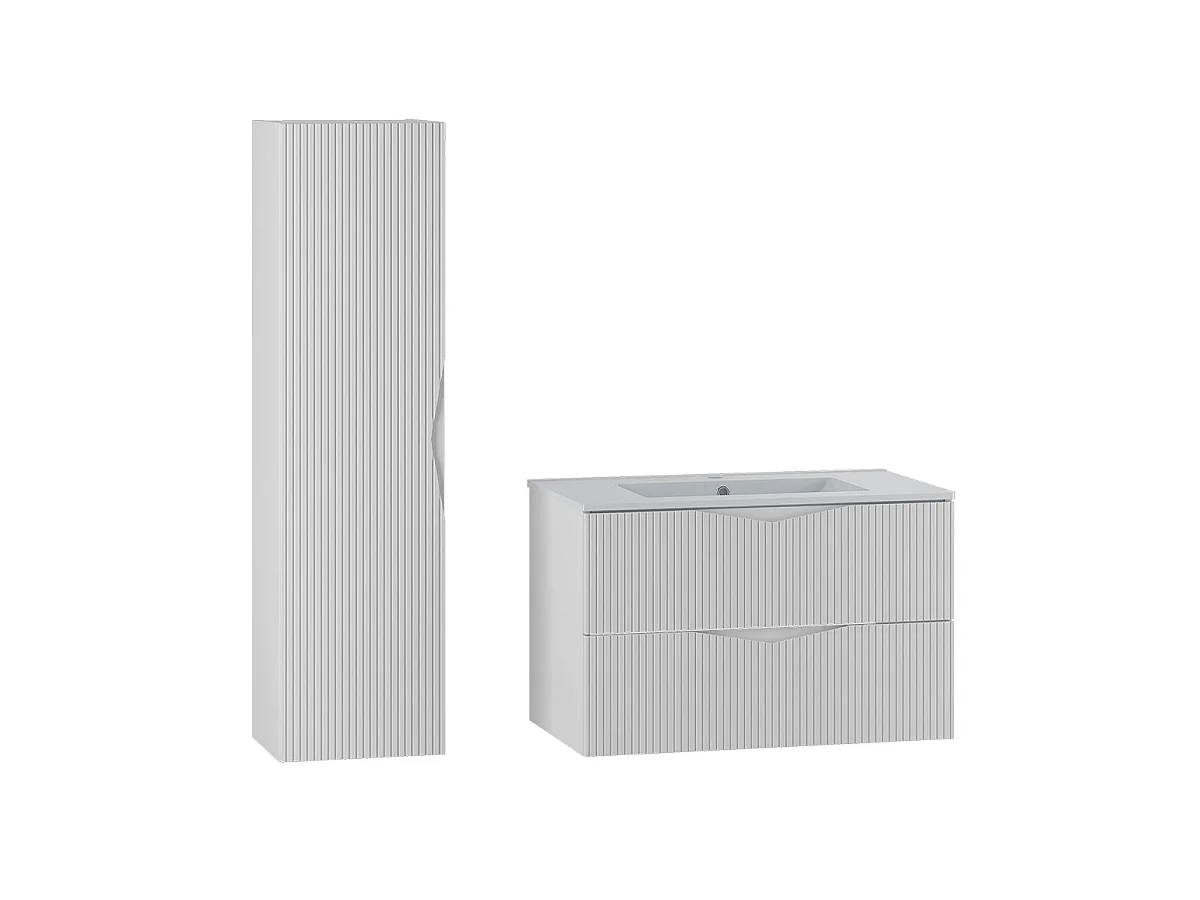 80cm single vanity unit with Tao column White