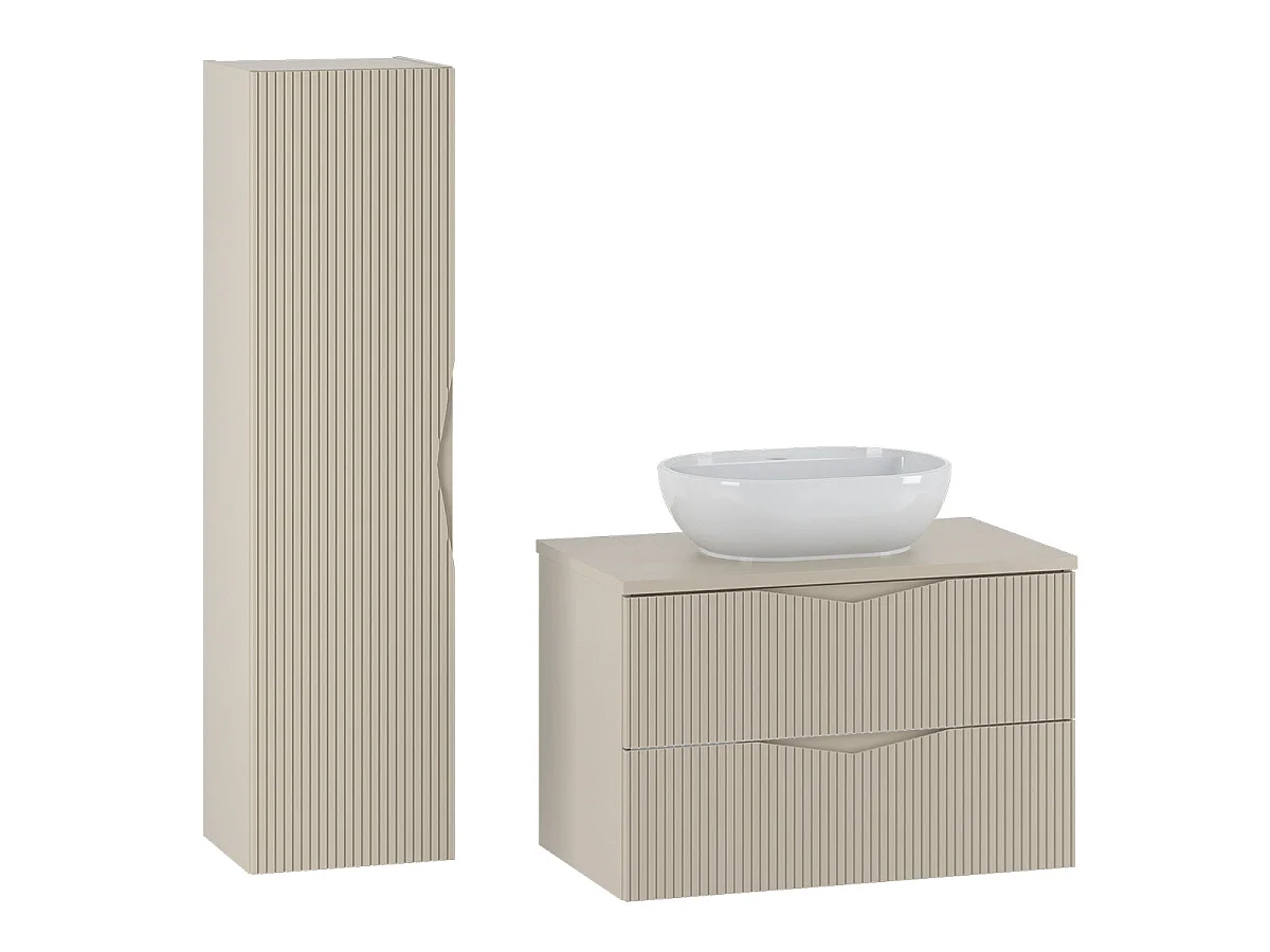 Ensemble meuble simple vasque 80cm et colonne Tao Cachemire