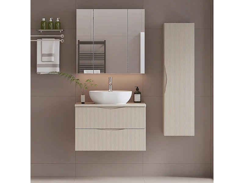 Tao Cachemire enkele wastafel 80cm en sokkelset