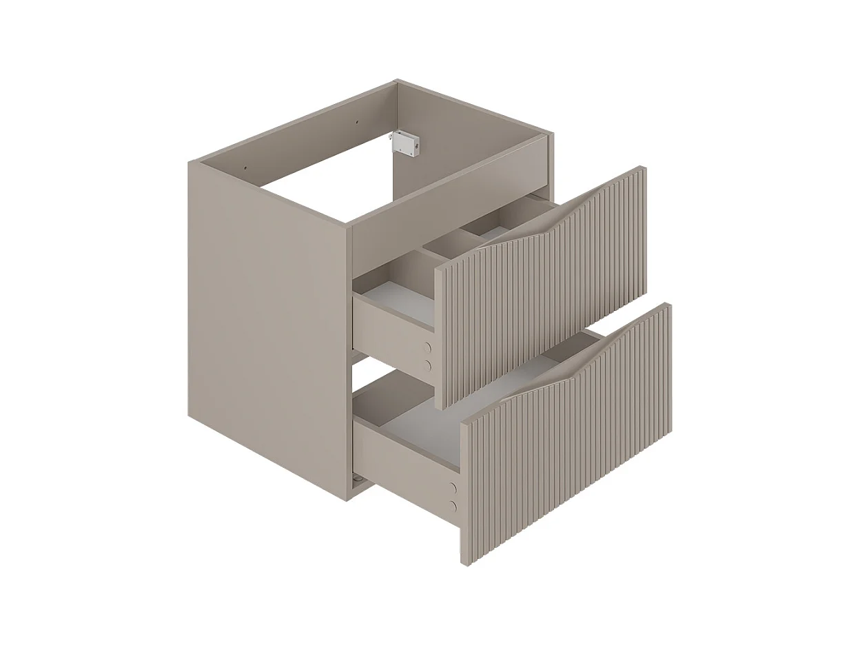 Ensemble meuble double vasque 140cm 2 niches et colonne Tao Cachemire