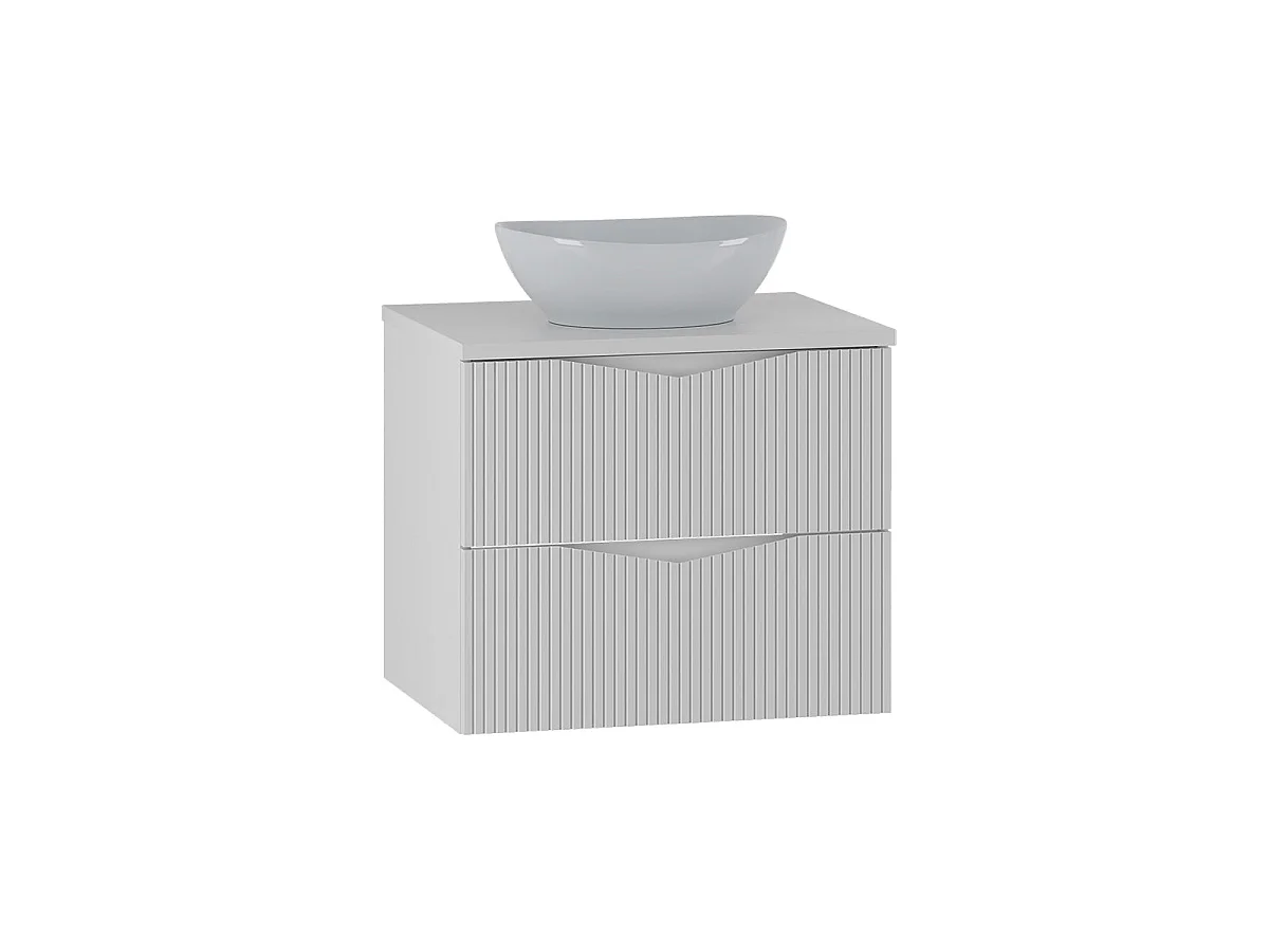 Ensemble meuble simple vasque 60cm et colonne Tao Blanc