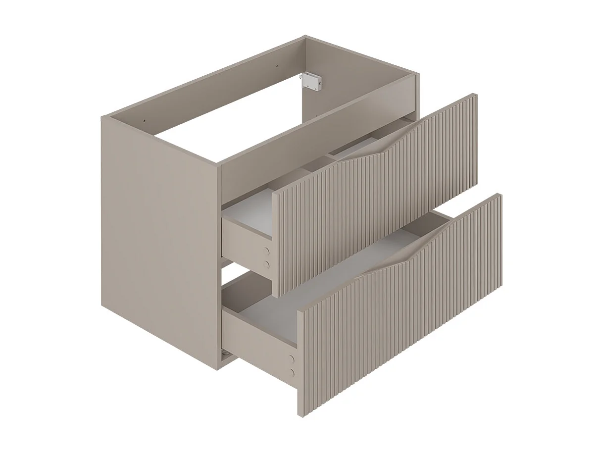 Ensemble meuble simple vasque encastrée 80cm et colonne Tao Cachemire