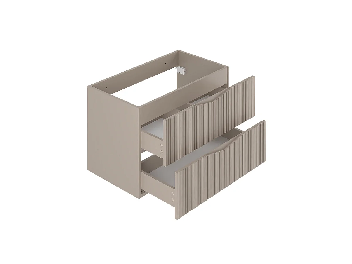 Ensemble meuble simple vasque encastrée 80cm et colonne Tao Cachemire