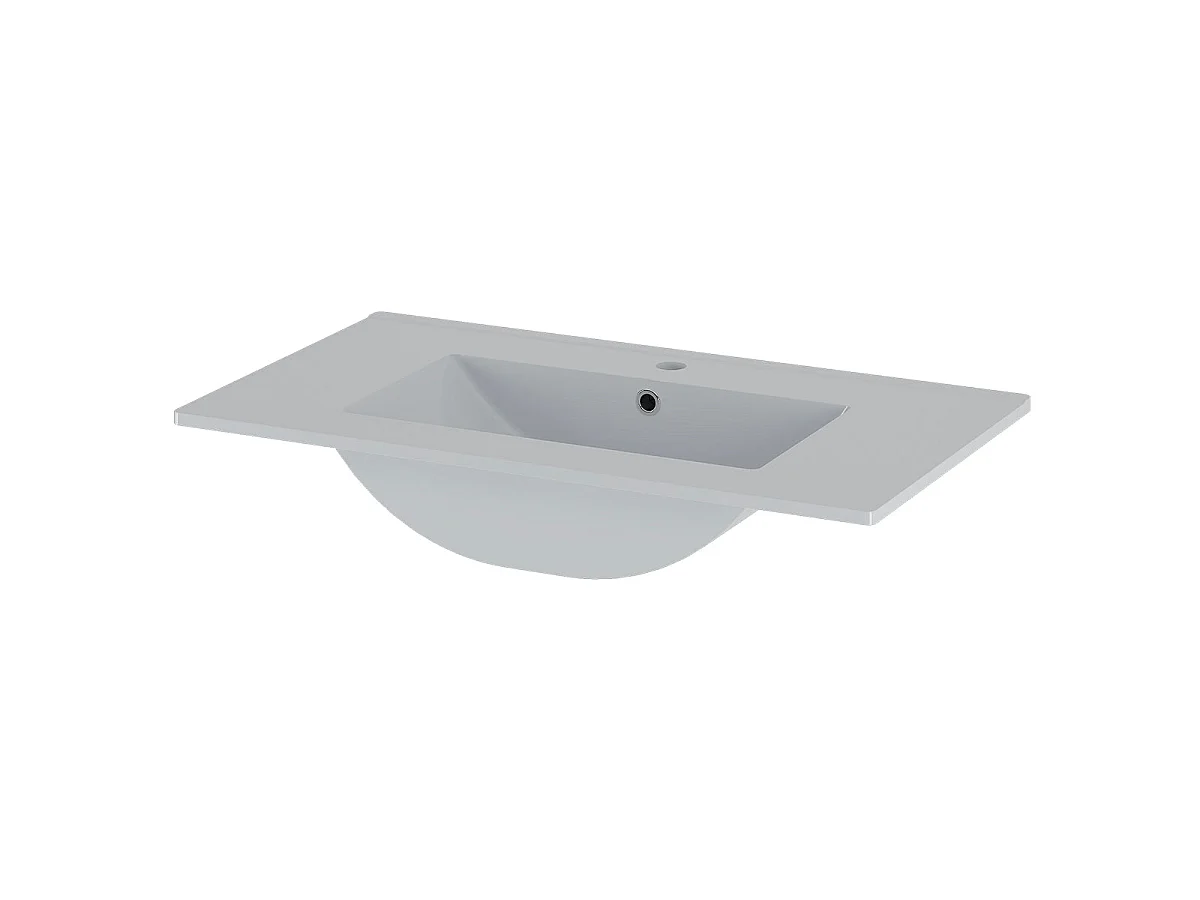 Ensemble meuble simple vasque encastrée 80cm et colonne Tao Cachemire