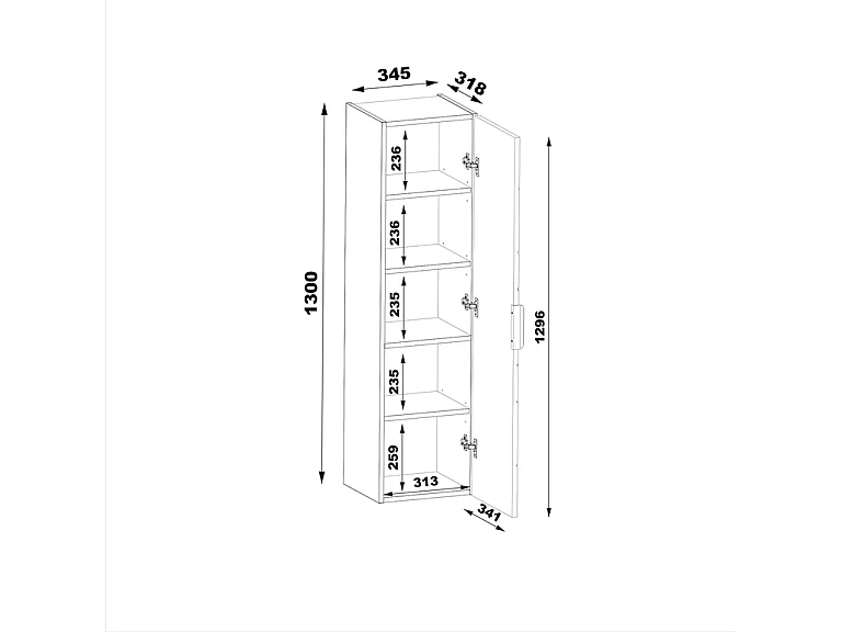 Ensemble meuble simple vasque encastrée 60cm et colonne Tao Bois