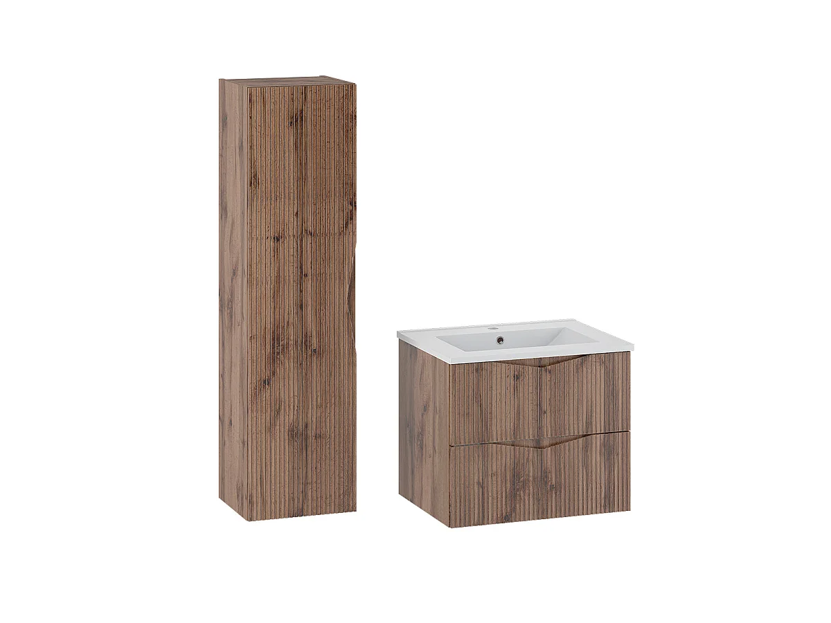 Set di mobili da bagno con lavabo Tao marrone 60cm