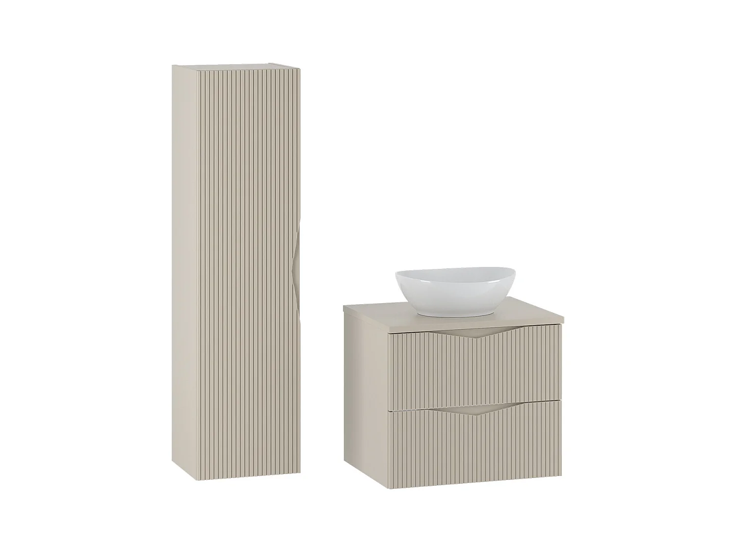 Ensemble meuble simple vasque 60cm et colonne Tao Cachemire