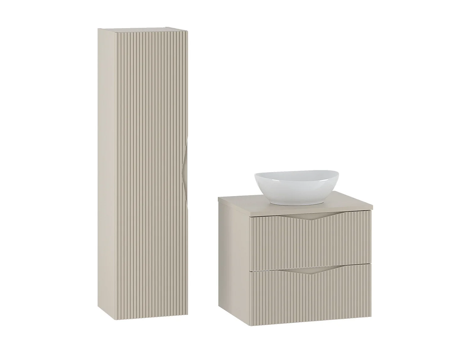 Ensemble meuble simple vasque 60cm et colonne Tao Cachemire