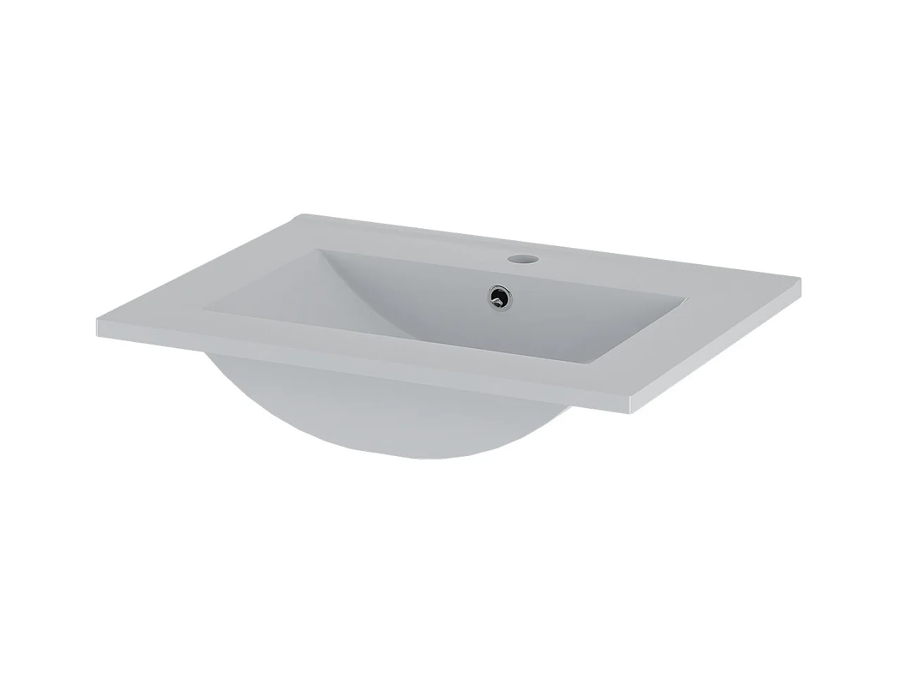 Ensemble meuble simple vasque encastrée 60cm et colonne Tao Cachemire