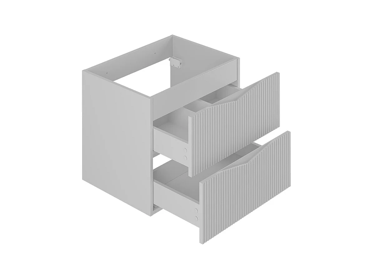 Ensemble meuble simple vasque encastrée 60cm et colonne Tao Blanc