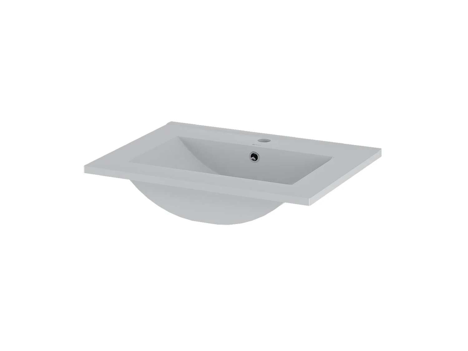 Ensemble meuble simple vasque encastrée 60cm et colonne Tao Blanc