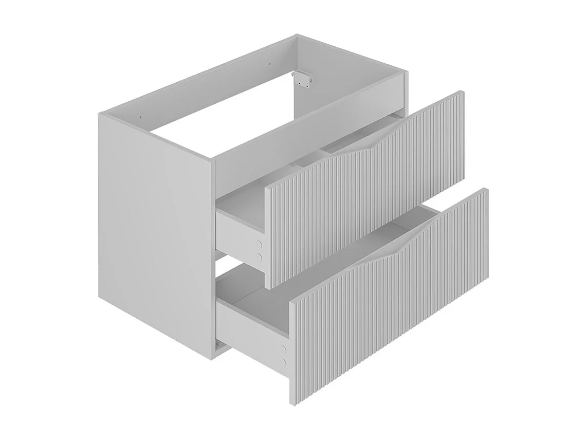 Ensemble meuble simple vasque 80cm et colonne Tao Blanc