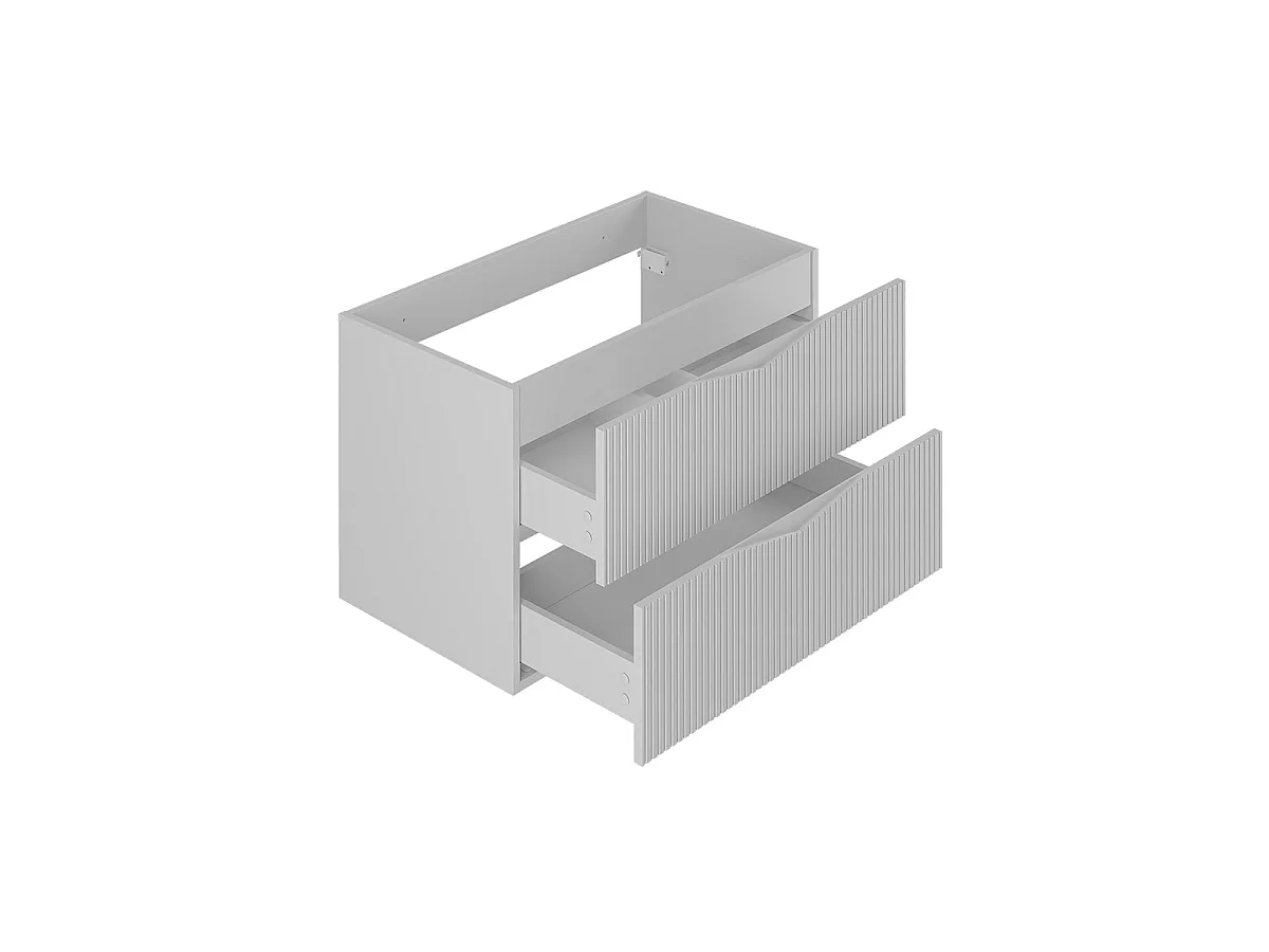 Ensemble meuble simple vasque 80cm et colonne Tao Blanc