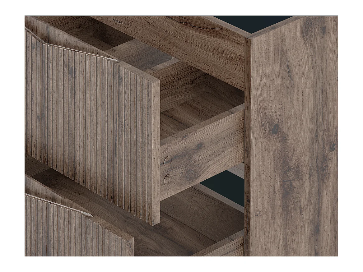 Ensemble meuble double vasque 140cm 2 niches et colonne Tao Bois