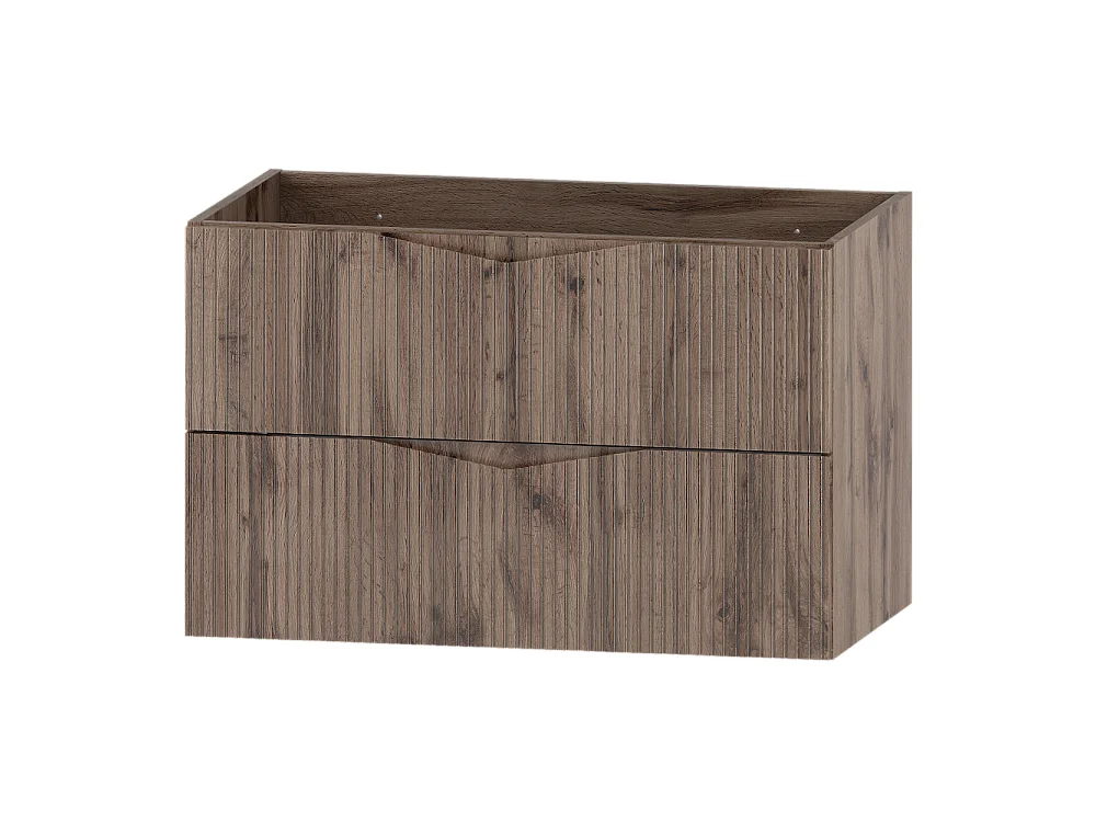 Ensemble meuble simple vasque encastrée 80cm et colonne Tao Bois