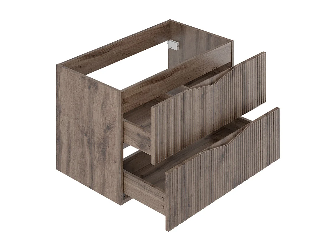 Ensemble meuble simple vasque encastrée 80cm et colonne Tao Bois