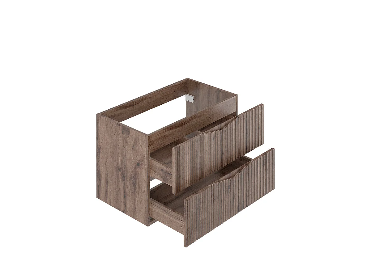 Ensemble meuble simple vasque encastrée 80cm et colonne Tao Bois