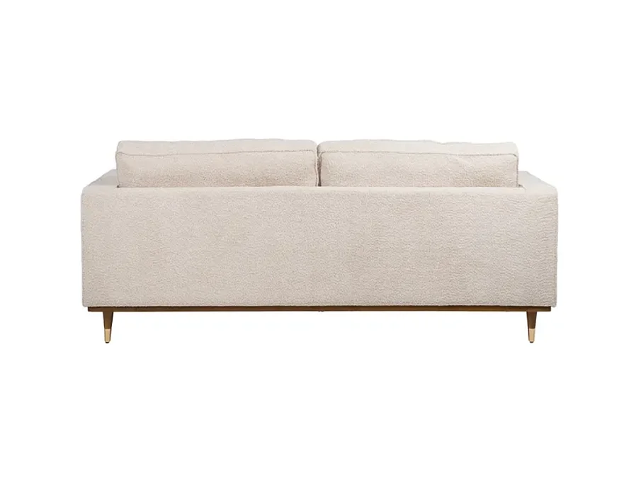 Canapé 3 places droit en tissu beige avec accoudoirs hauts NIVOLÉA