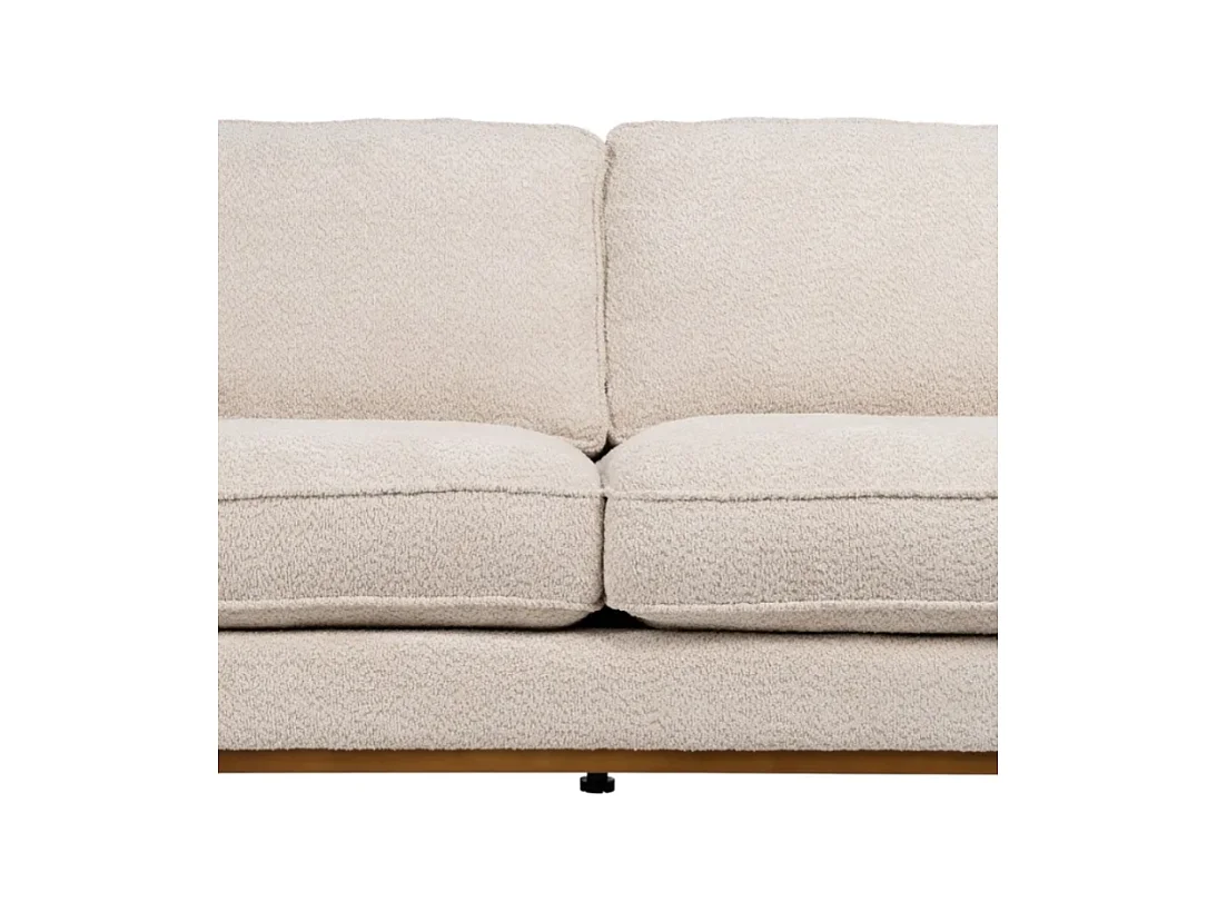 Canapé 3 places droit en tissu beige avec accoudoirs hauts NIVOLÉA