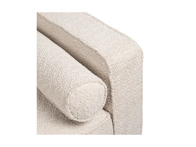 Canapé 3 places droit en tissu beige avec accoudoirs hauts NIVOLÉA