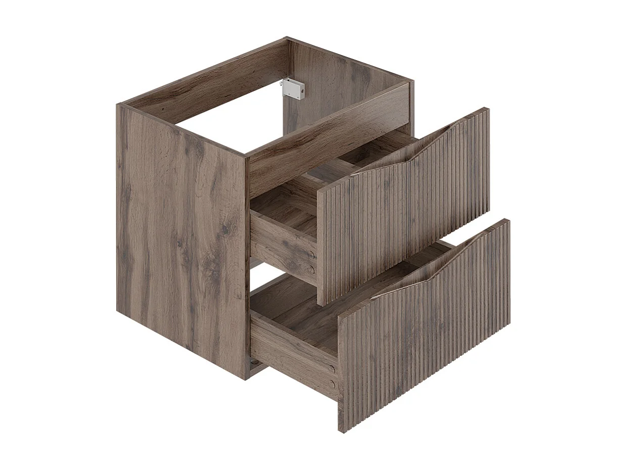 Ensemble meuble simple vasque 80cm 2 niches et colonne Tao Bois