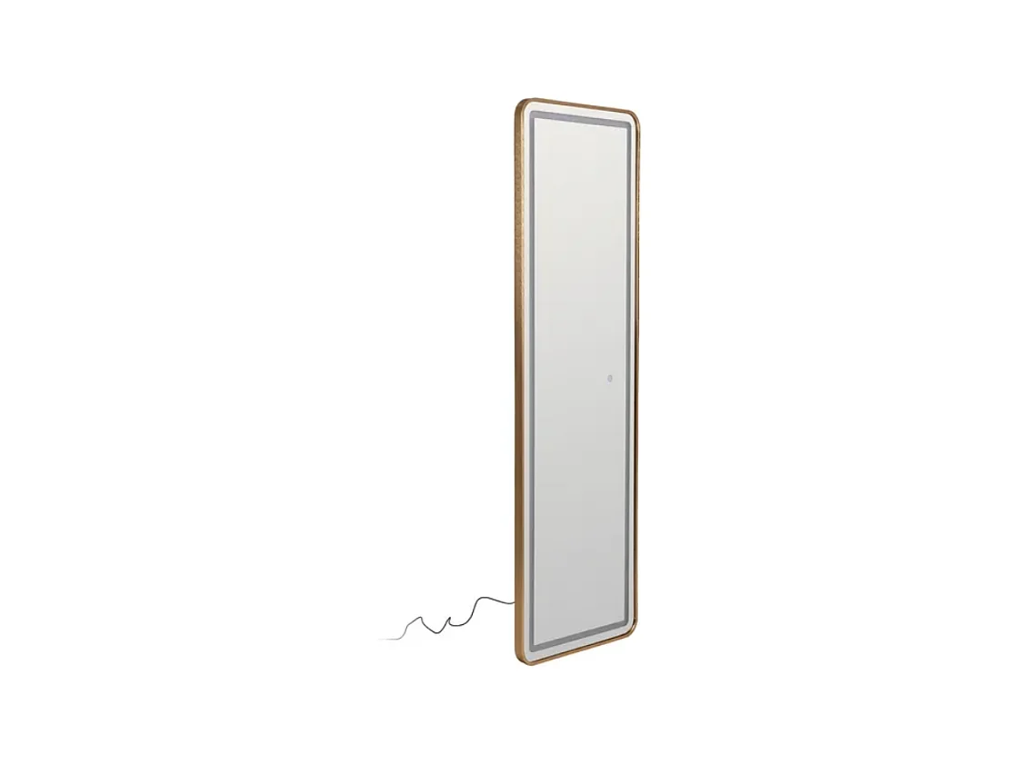 Miroir plein pied LED capteur cadre aluminium doré 160 cm tactile AVENOR