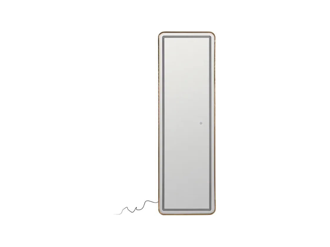 Miroir plein pied LED capteur cadre aluminium doré 160 cm tactile AVENOR