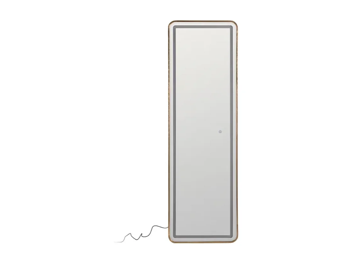Miroir plein pied LED capteur cadre aluminium doré 160 cm tactile AVENOR