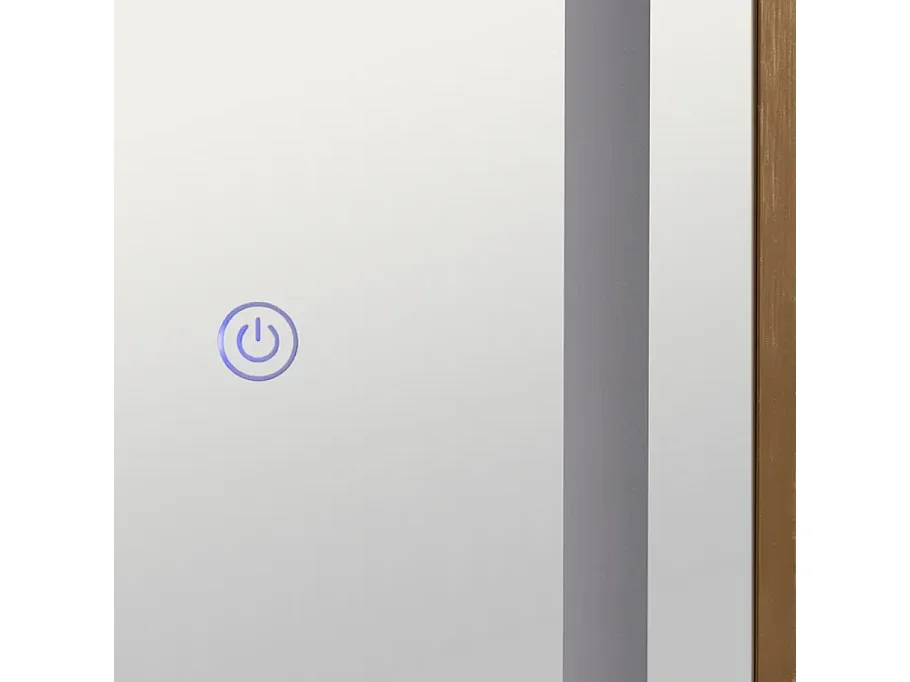 Miroir plein pied LED capteur cadre aluminium doré 160 cm tactile AVENOR