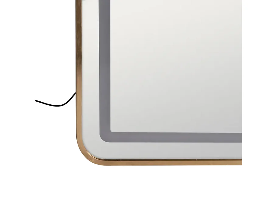 Miroir plein pied LED capteur cadre aluminium doré 160 cm tactile AVENOR