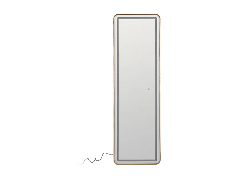 Miroir plein pied LED capteur cadre aluminium doré 160 cm tactile AVENOR