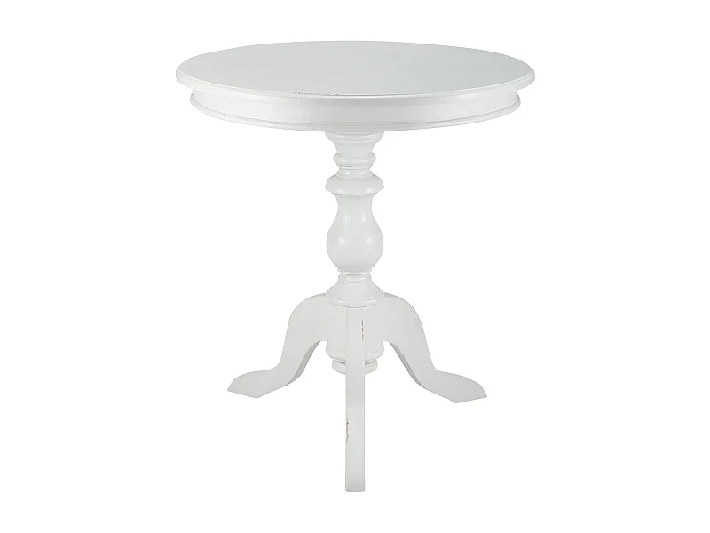 Table d'appoint - rond Ø 70 cm - Bois - Blanc antique - Wiva