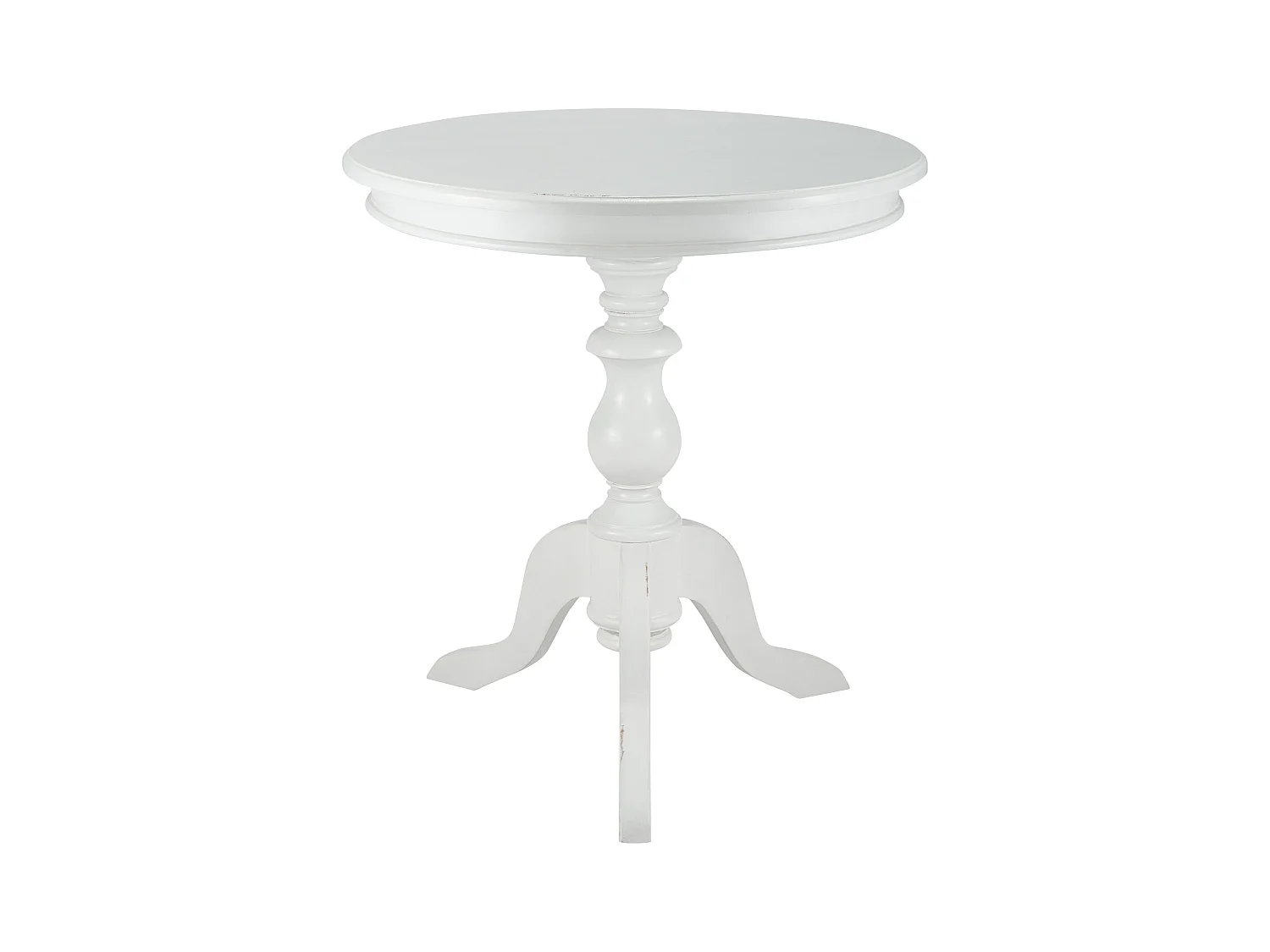 Table d'appoint - rond Ø 70 cm - Bois - Blanc antique - Wiva